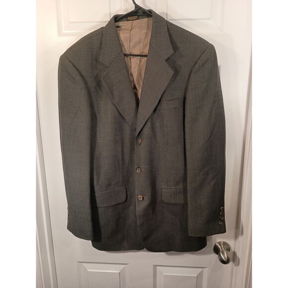 Oscar De La Renta Blazer Jacket Size 39R Brown - Picture 2 of 12